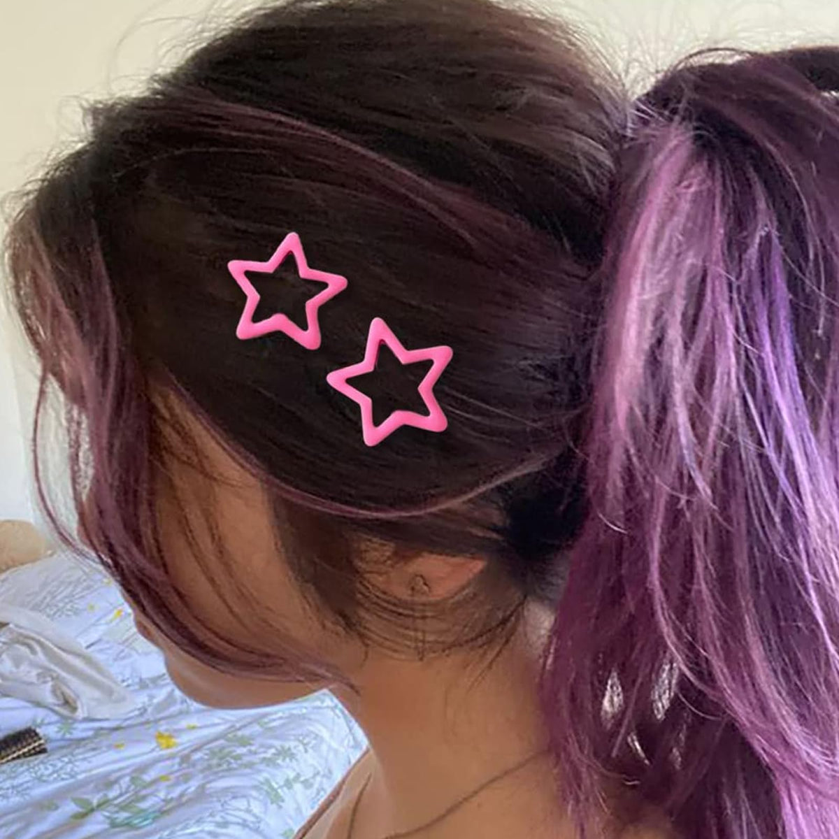 Pink Star Snap Hair Clips