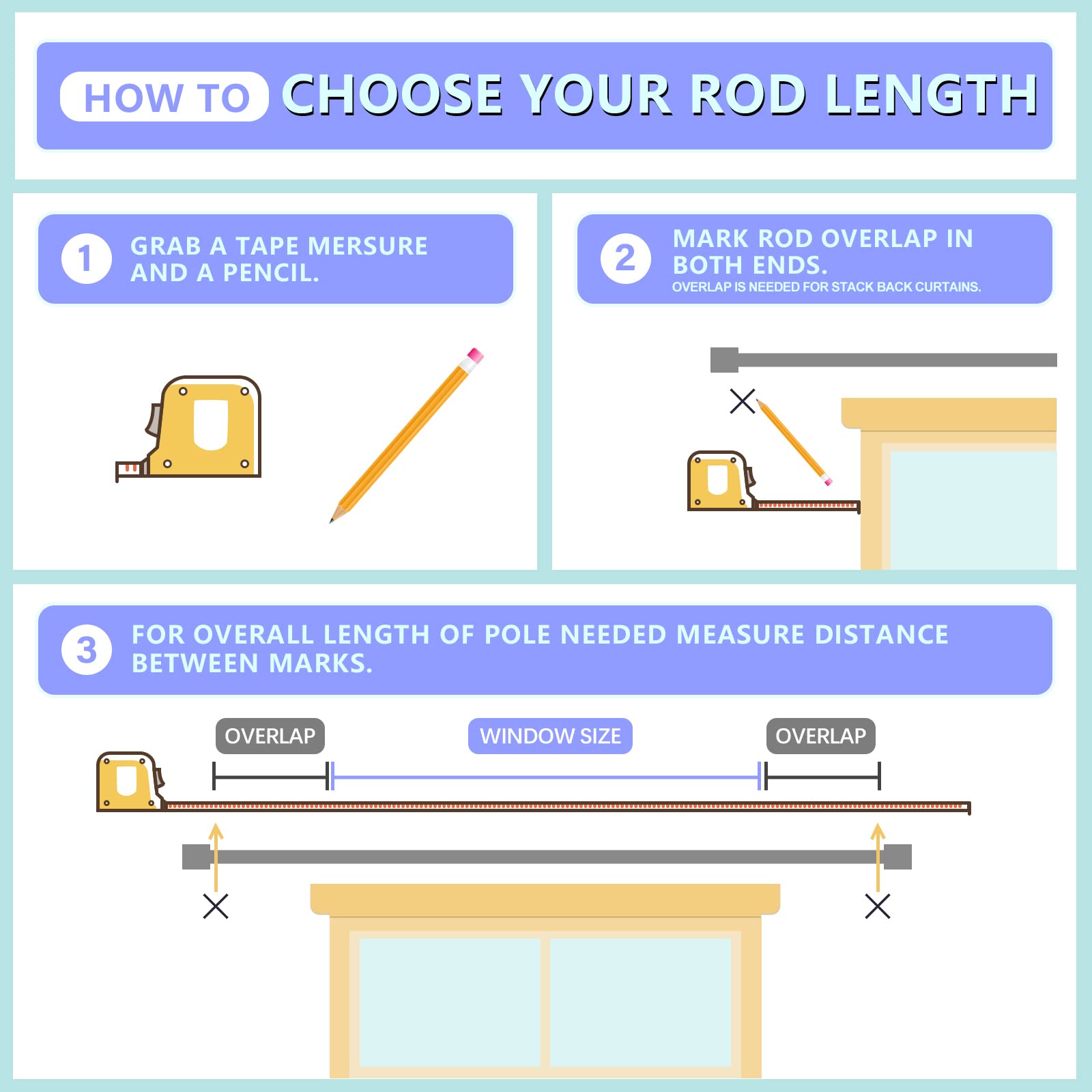 Byondeth Adjustable Curtain Rod 16-144in 1in Dia Aluminum End Cap Silver Gray