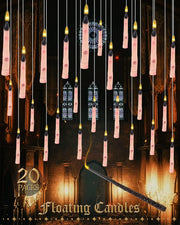 BVCNIG 20-Pack Halloween Floating Candles with Magic Wand Remote 6in Warm White