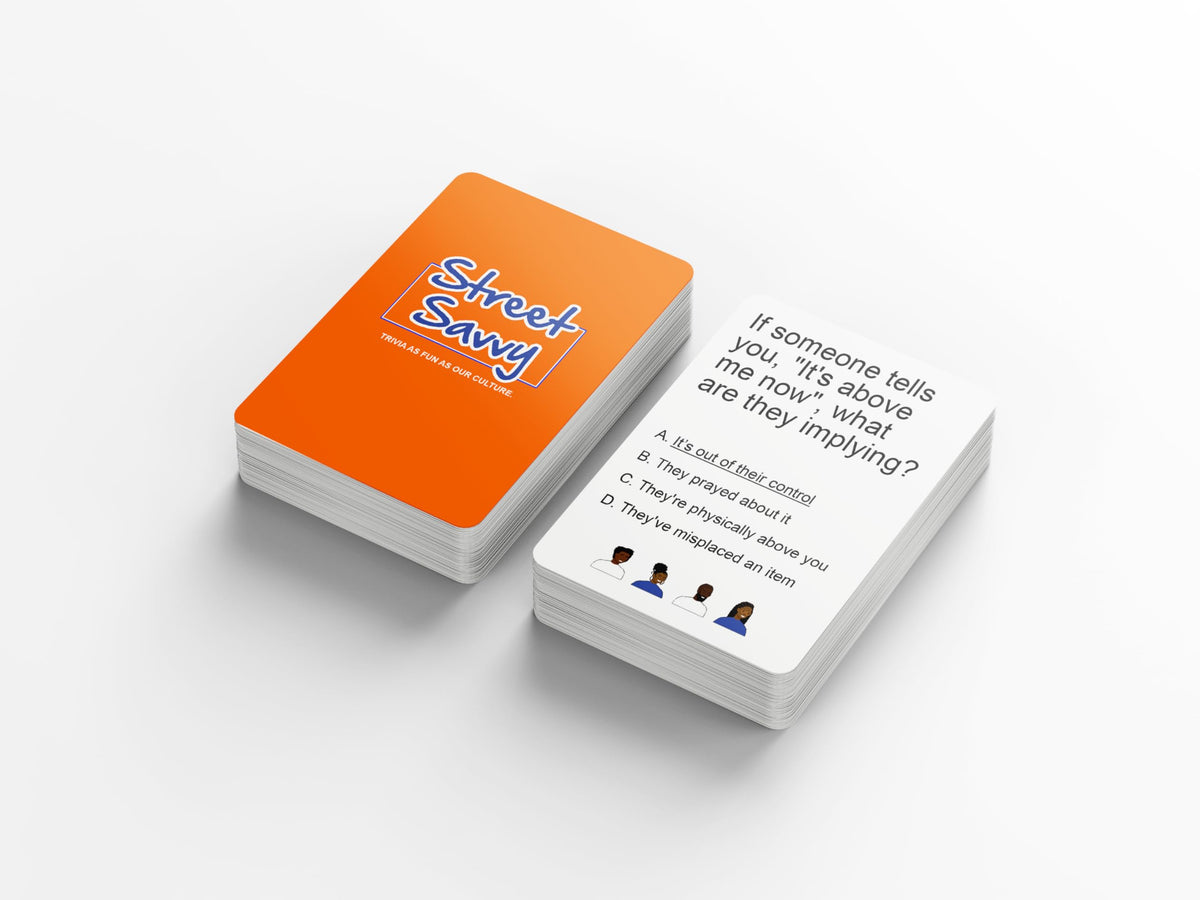 Kinfolk Street Savvy Vibrant Hood Trivia Game Featuring 100 Engaging Cards, Celebrate Black Culture, Spark Lively Debates, and Turn Ordinary Gatherings into Epic Adventures