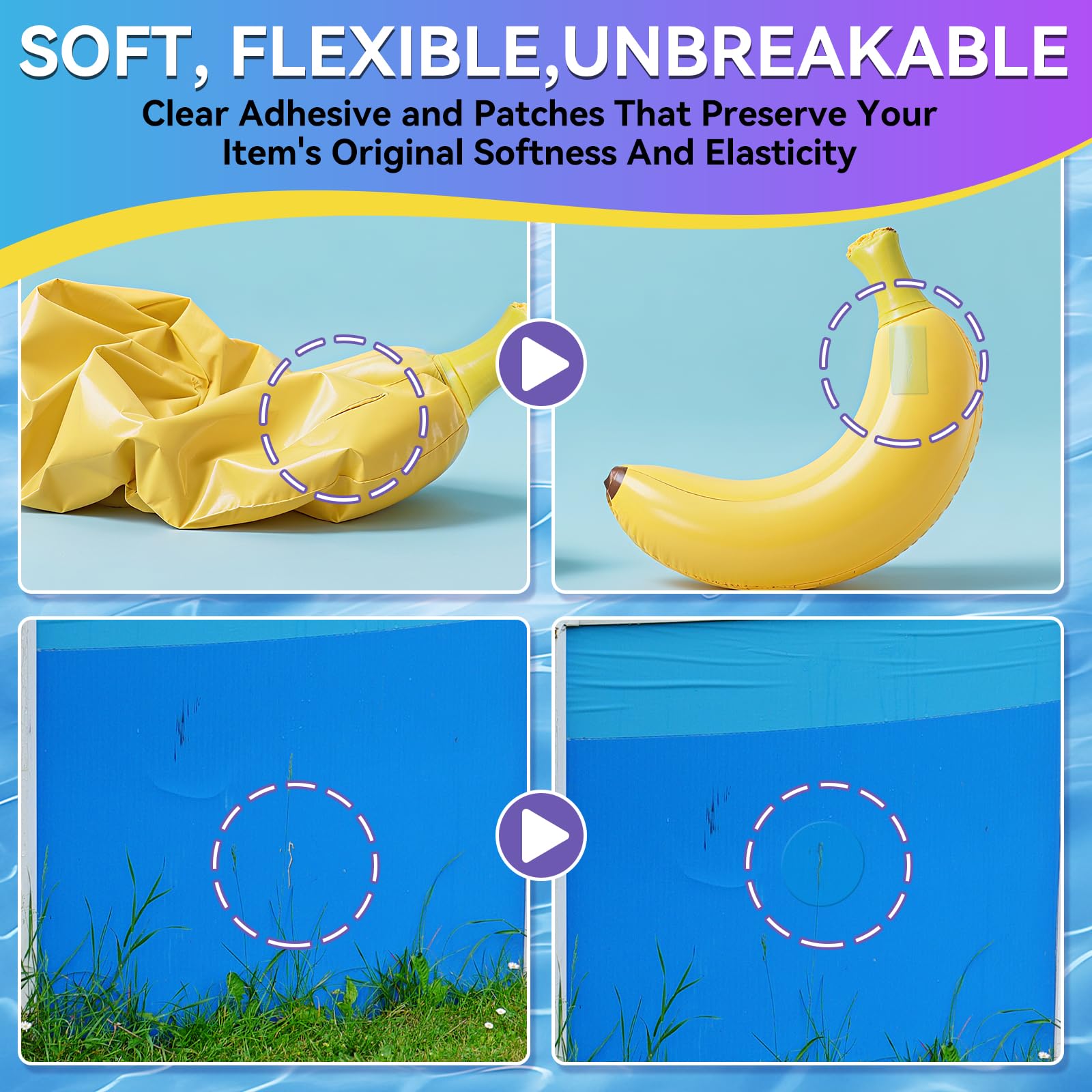 Balldanlu Air Mattress Patch Kit Waterproof Vinyl Repair Adhesive Inflatables