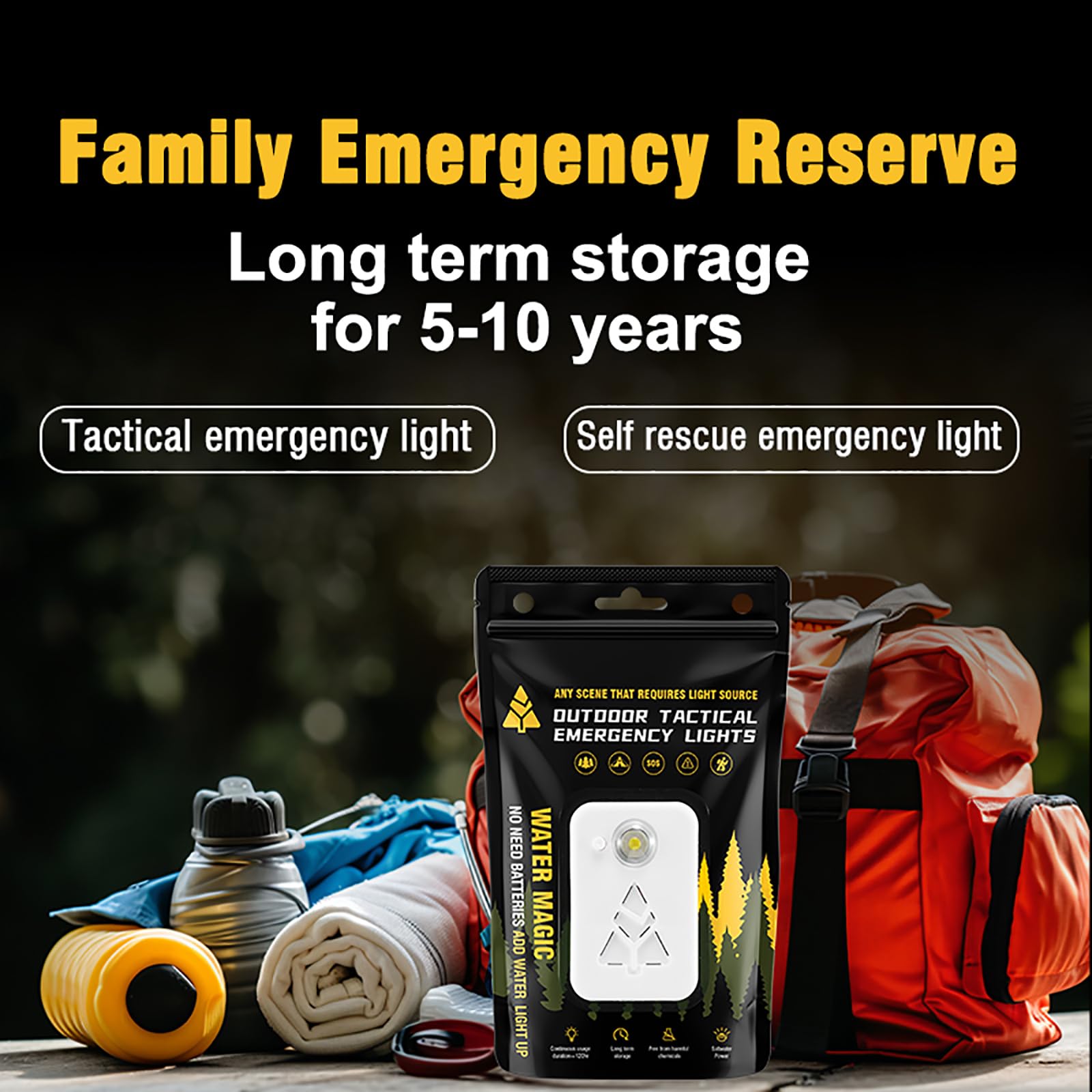 HDRAST LED Camping Lantern No Battery Emergency Outdoor Light White 120H