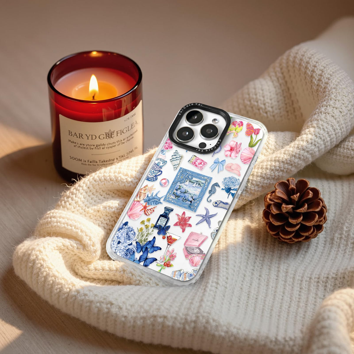 ChiCaseVer iPhone 13 Phone Case, Floral Coastal Print