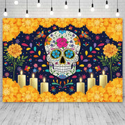 Sendy Day of The Dead Sugar Skull Backdrop 7x5ft Vibrant Colors Vinyl