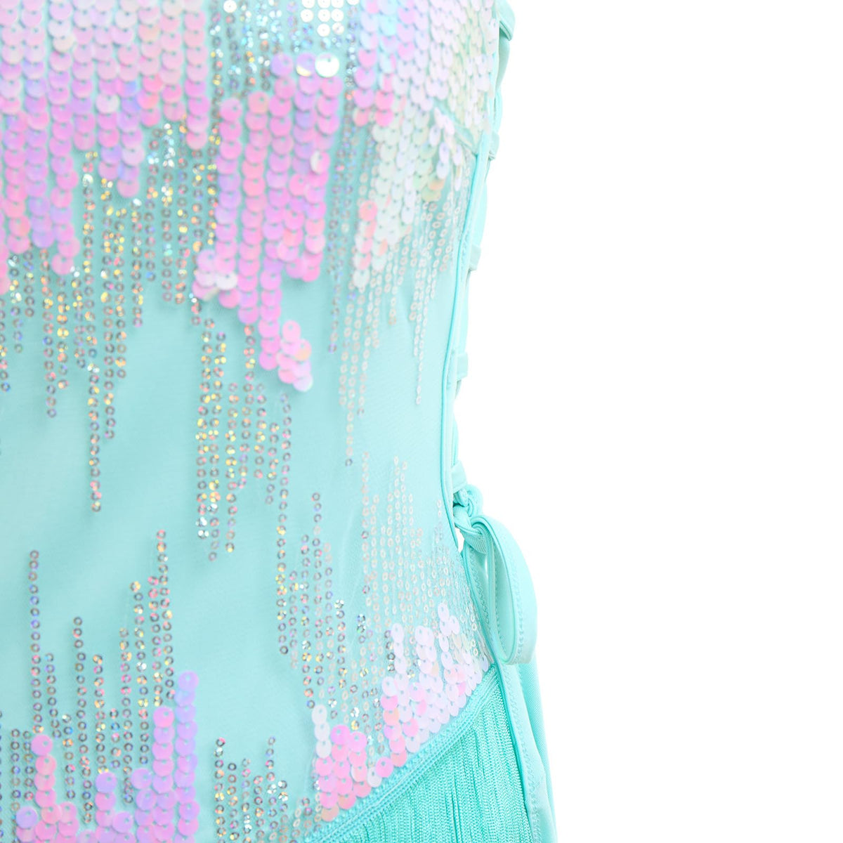 IWEMEK Sexy Sequin Fringe Bodysuit for Women Sparkly Tassel Fringe Romper Dress