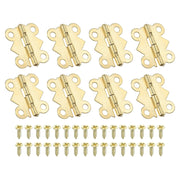 PATIKIL Jewelry Box Hinges 3/4 Inch 8 Pack Gold with Screws Butterfly
