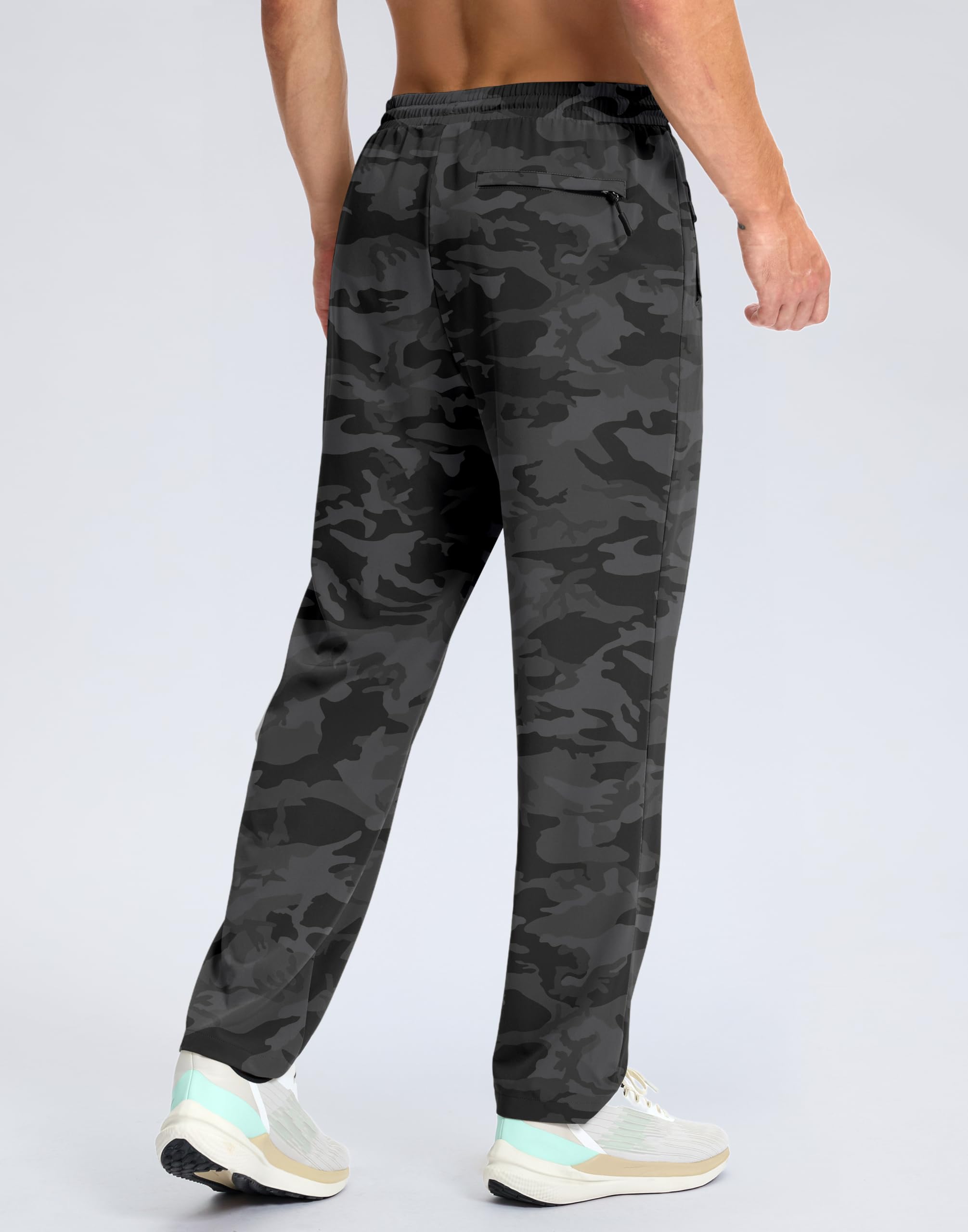 G Gradual Men's Lightweight Athletic Sweatpants Grey Camo Size L