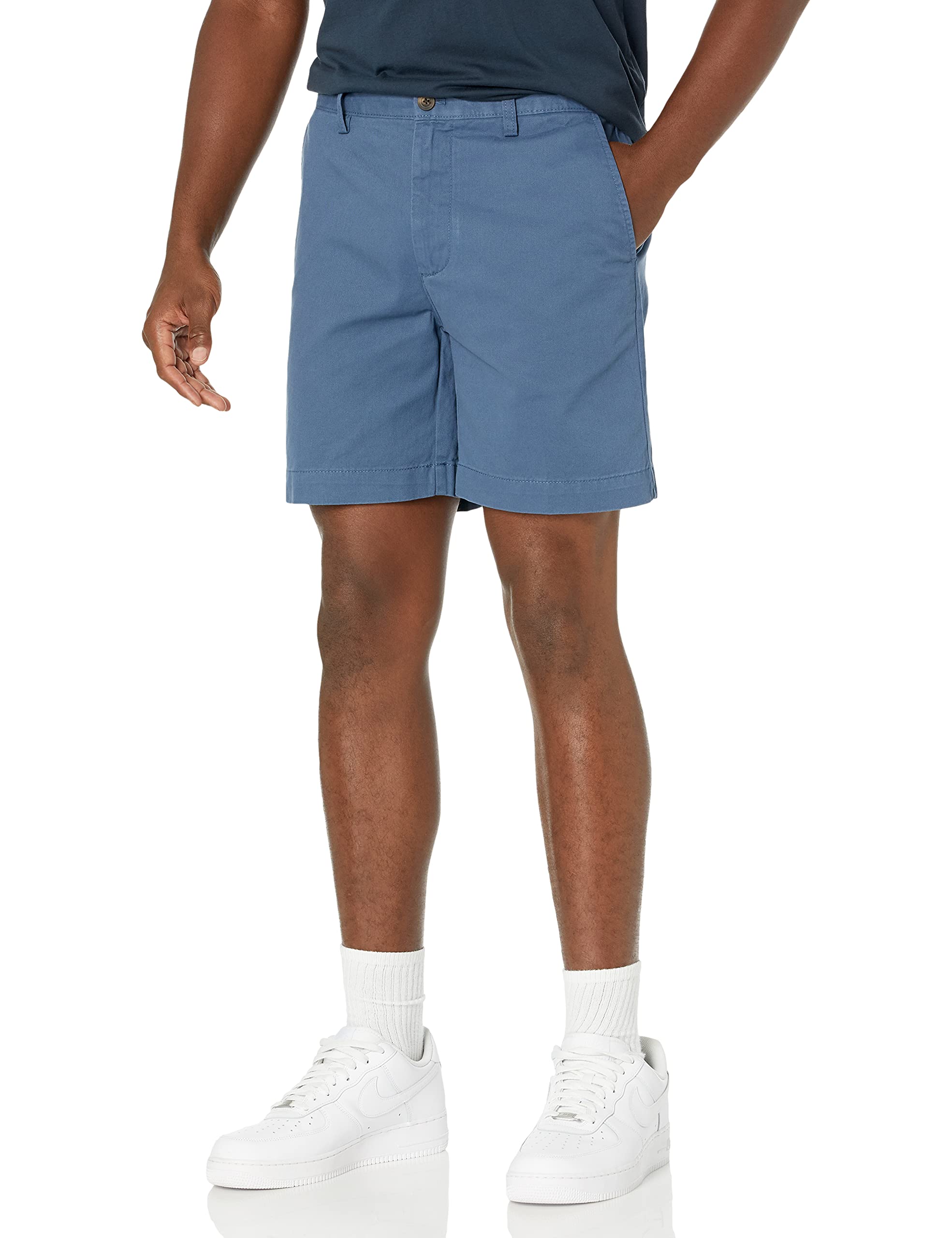 Amazon Essentials Men's Slim-Fit 7" Chino Shorts Deep Blue Size 30