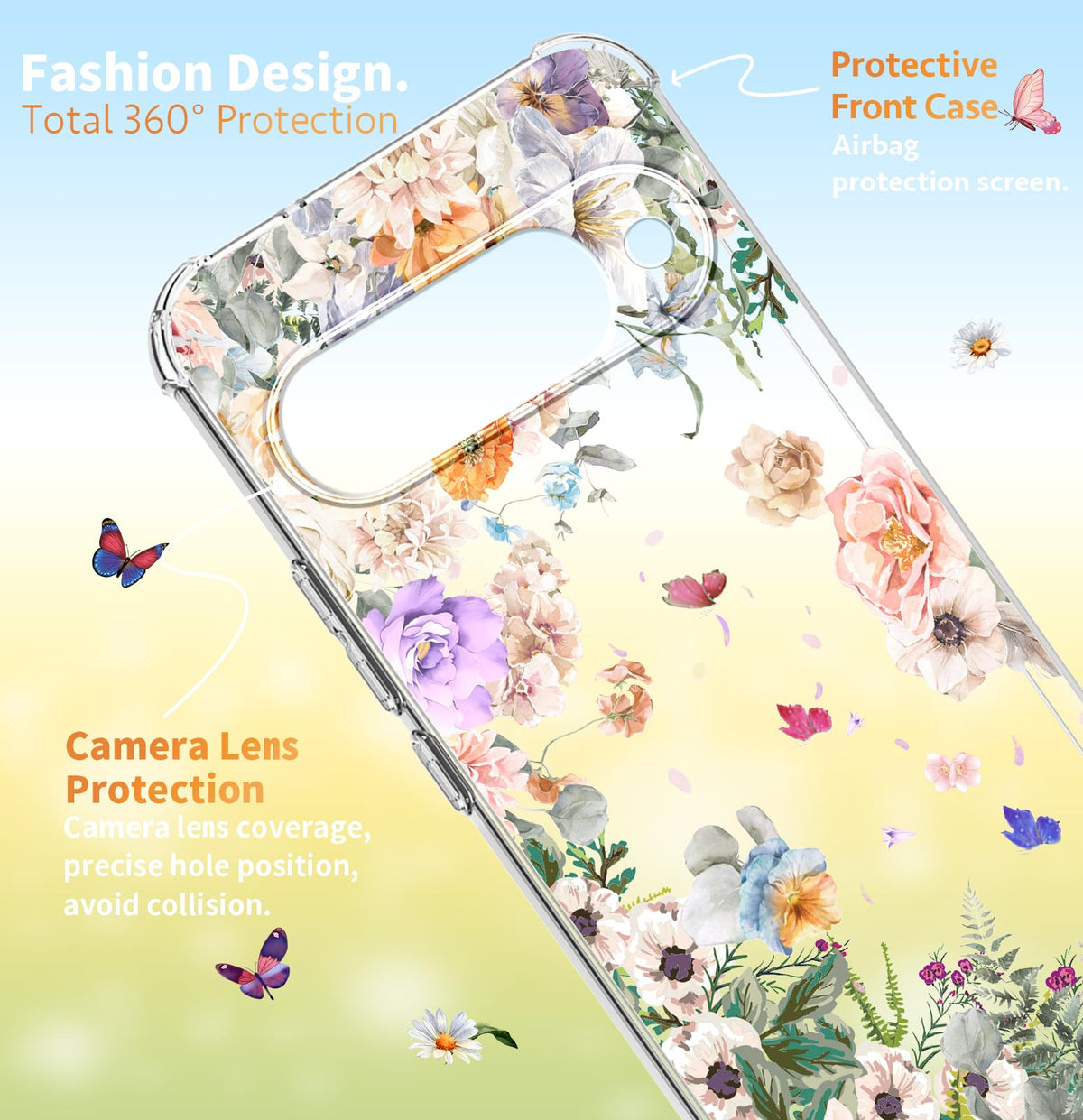 Floral Protective Phone Case for Google Pixel 10