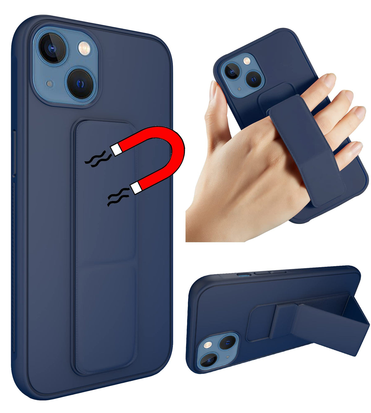 Varikke iPhone 13 Stand Case with Folding Grip Stand