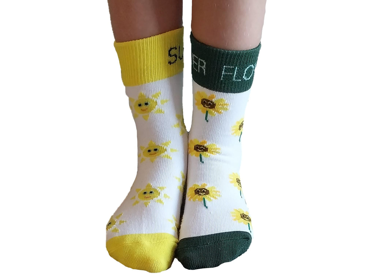 Mixin Itup Kids Crewcut Compound Words Socks - 6 Pairs - (M) Ages 6-9 Years