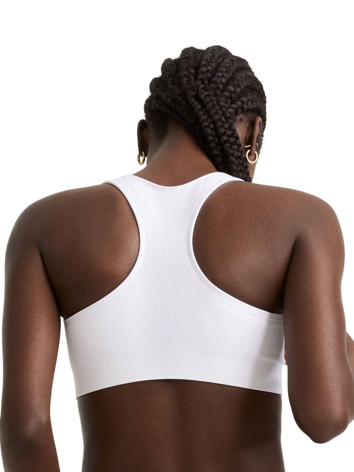 Champion Women's The Infinity Racerback Sports Bra, Moderate Support, Seamless, Moisture Wicking, White, Small