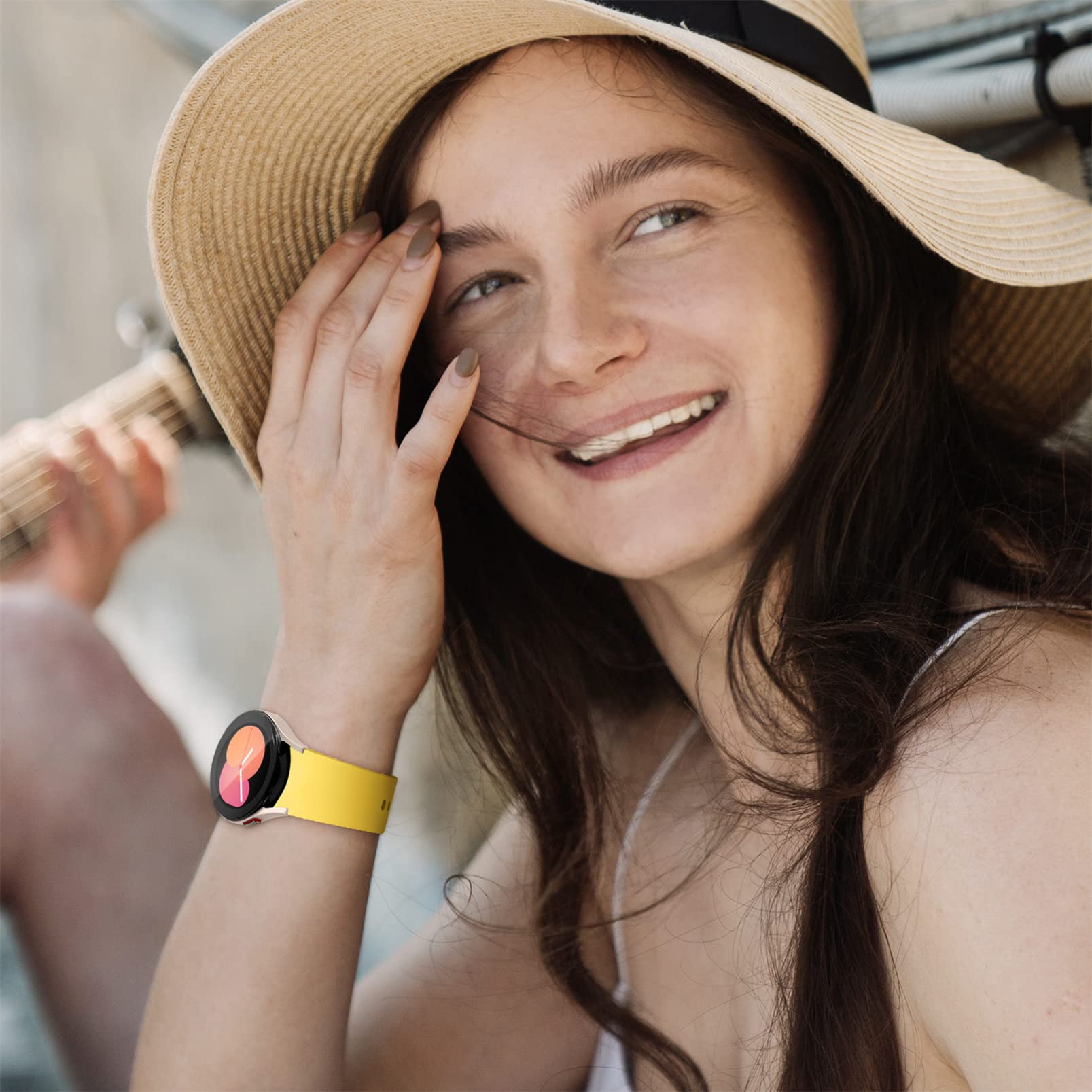 Apbands 20mm Silicone Sport Band for Samsung Galaxy Watch 40-46mm Yellow