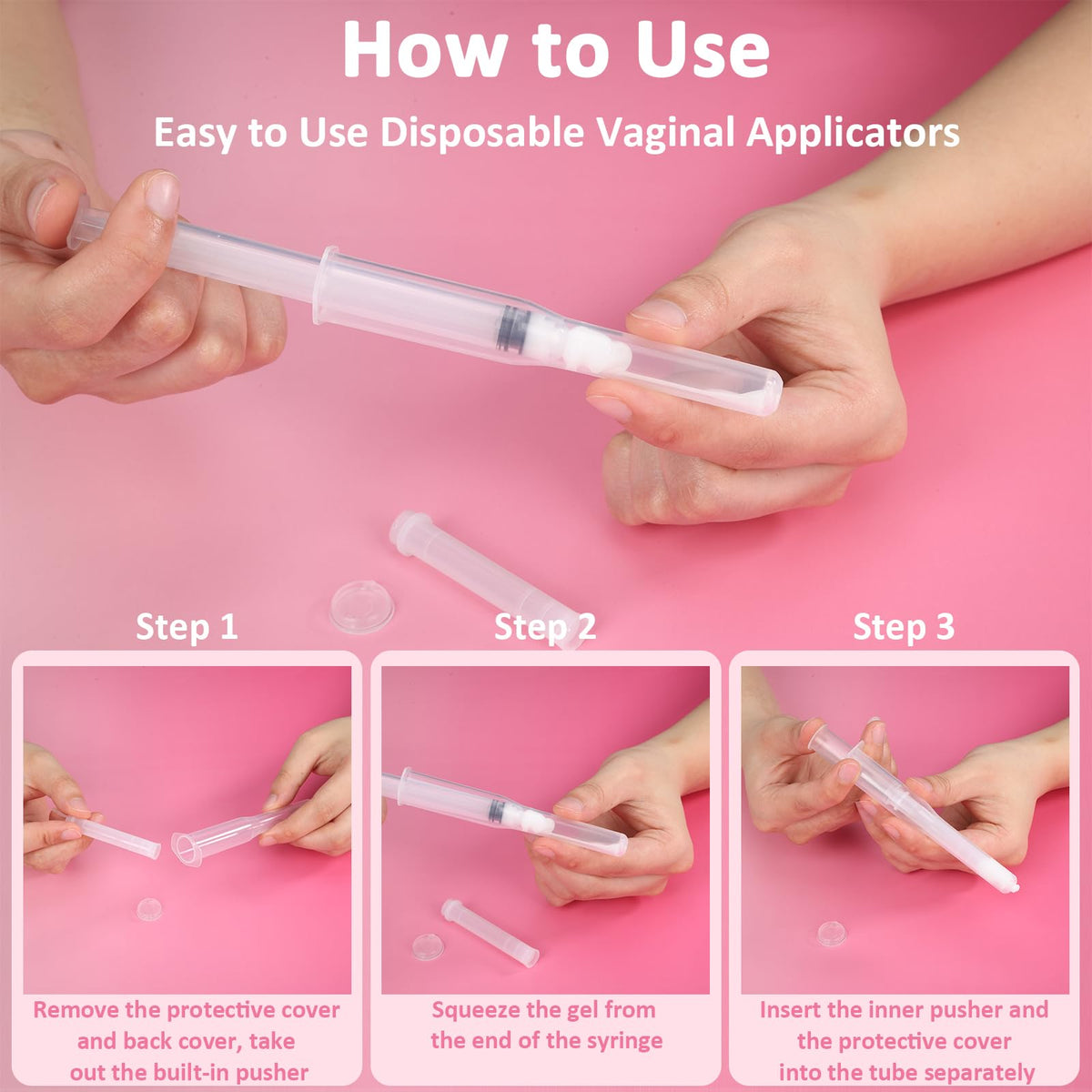 SISUYUEE 3g Disposable Vaginal Cream Applicators, Universal Empty Round Tube for Gynecological Gel, Liquid, Cream, Capsule Powder, 12pcs