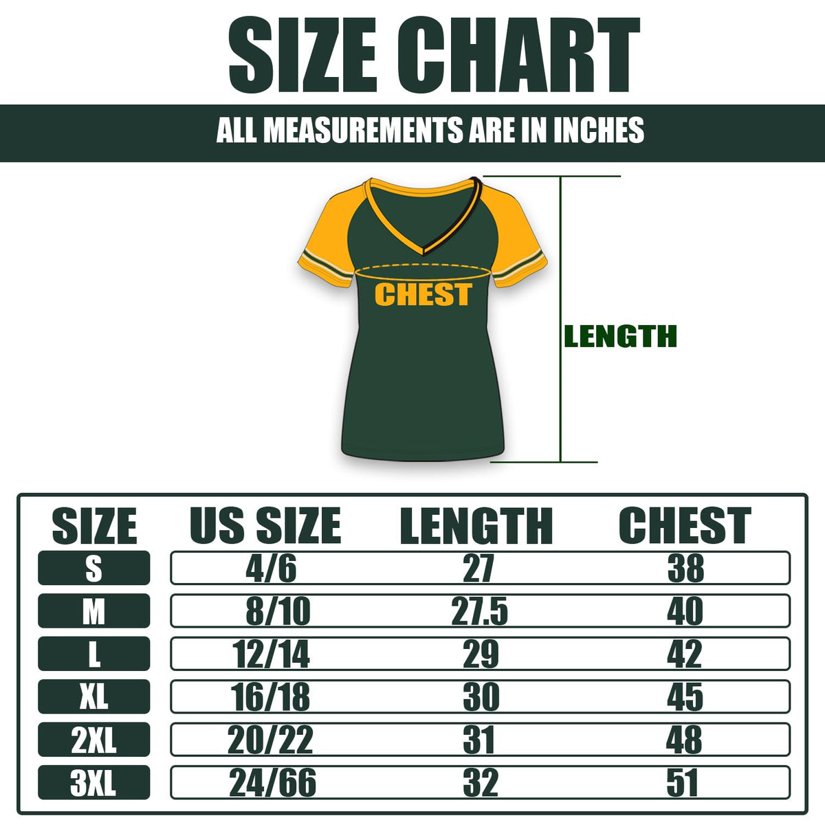 Simapak Womens Football Fans Athletic City Raglan T-Shirts - Green & Yellow (Size:2XL)