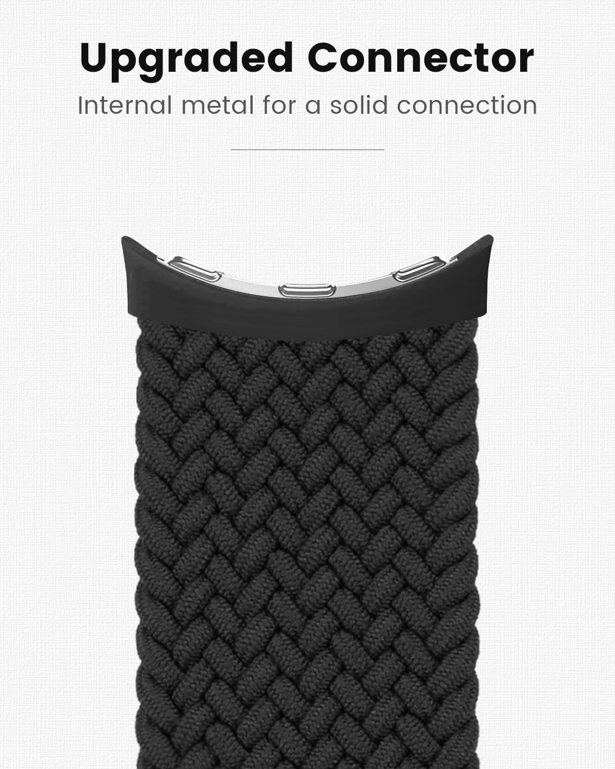 MAKCPOIMER Braided Nylon Bands for Google Pixel Watch 1/2/3 41mm Black Grey