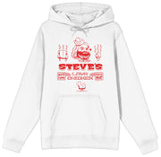 Minecraft Movie Steve's Lava Adult White Long Sleeve Hoodie-Large