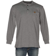 Wrangler Long Sleeve Henley, Charcoal Gray, X-Large Tall