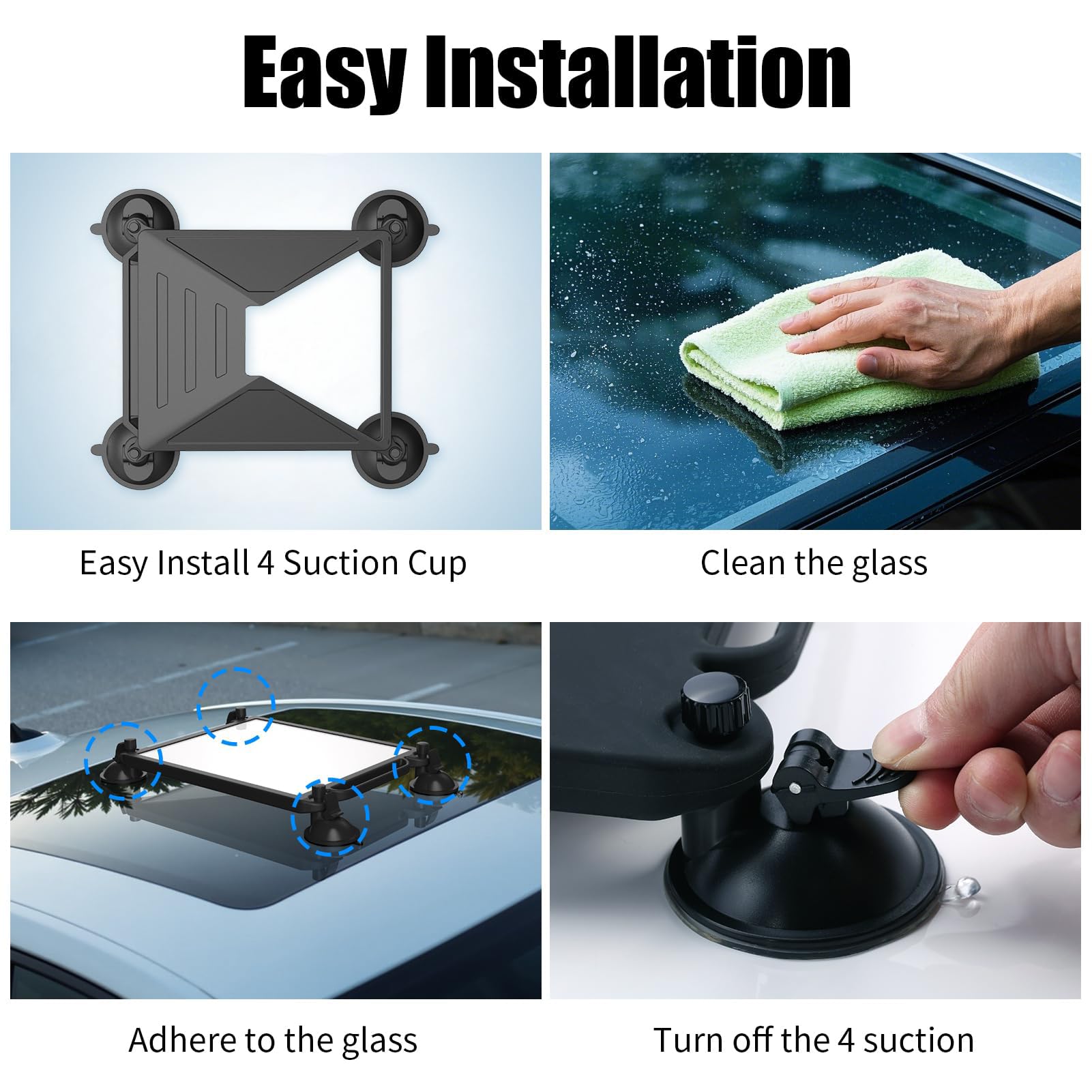 SENMAY Starlink Mini Mount Car Suction Cup Silicone Holder Universal Black