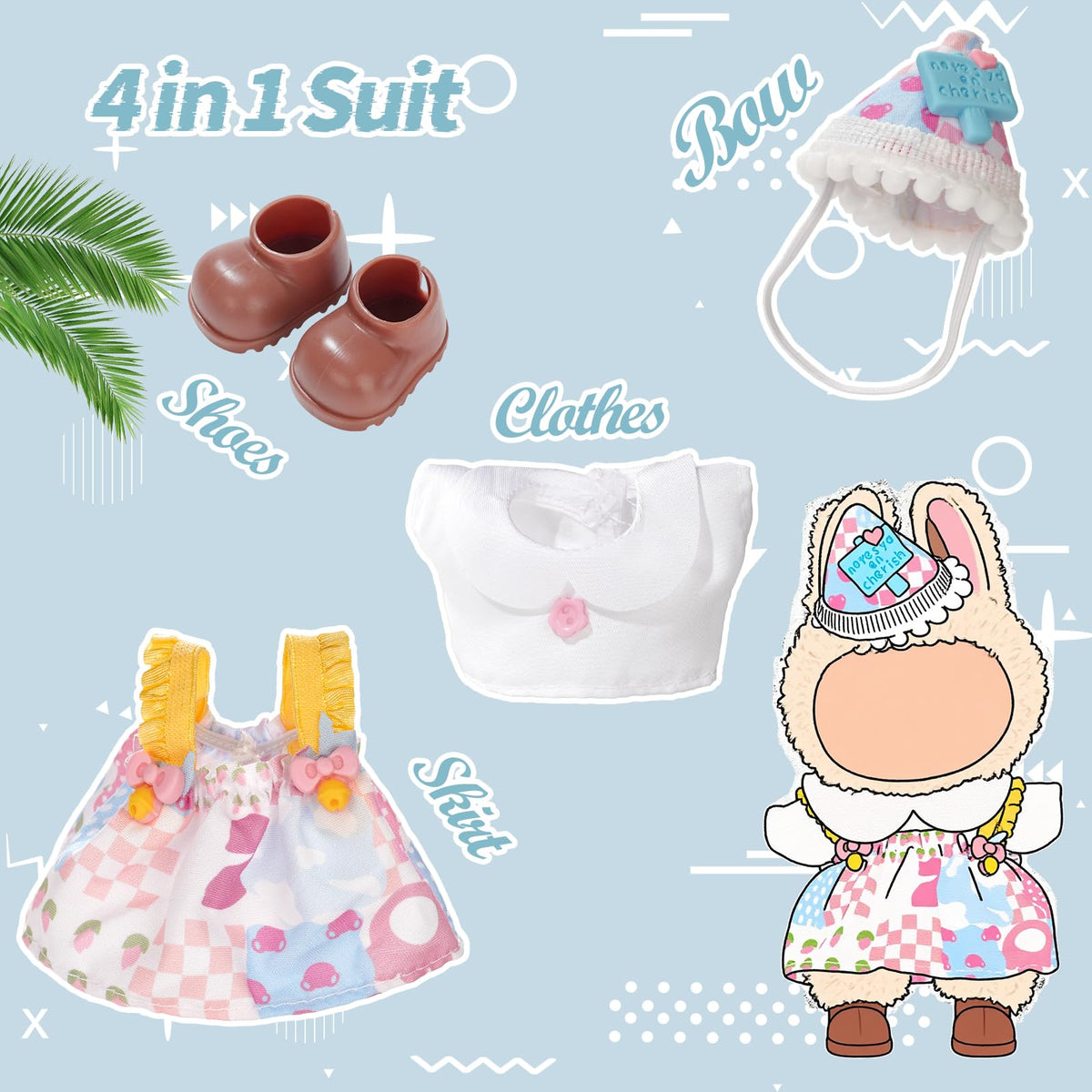 Cute Clothes for Doll Design Outfit Blind Mystery Box Accessories Mini La Boo-Boo Blah Bu Bu BuLafufu Ropa Plush Stuff Hat Dress Overalls Pajamas Hoodie