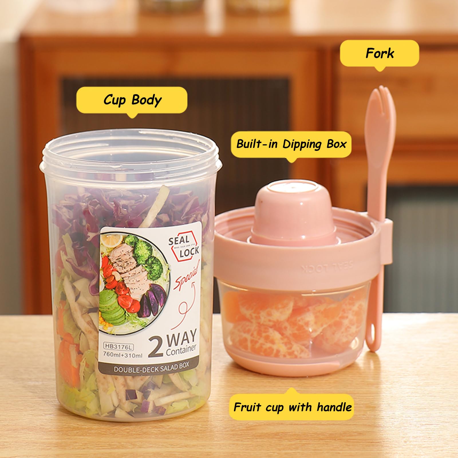 Kendyy 2 Pack Leak Proof Overnight Oats Container with Spoon Green