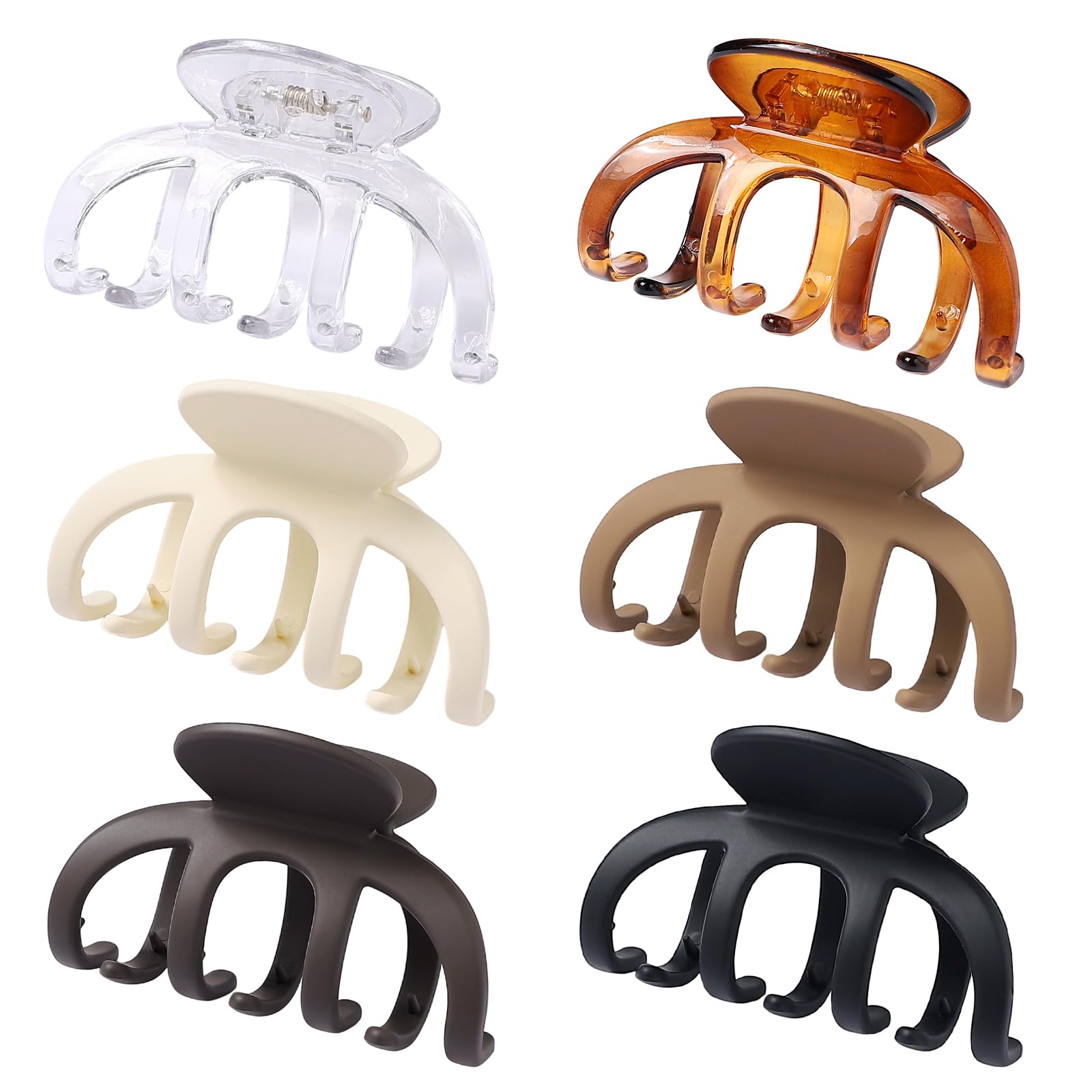 SMKSL Hair Clips 3.5in Medium Claw Matte Banana Jaw Clips Transparent