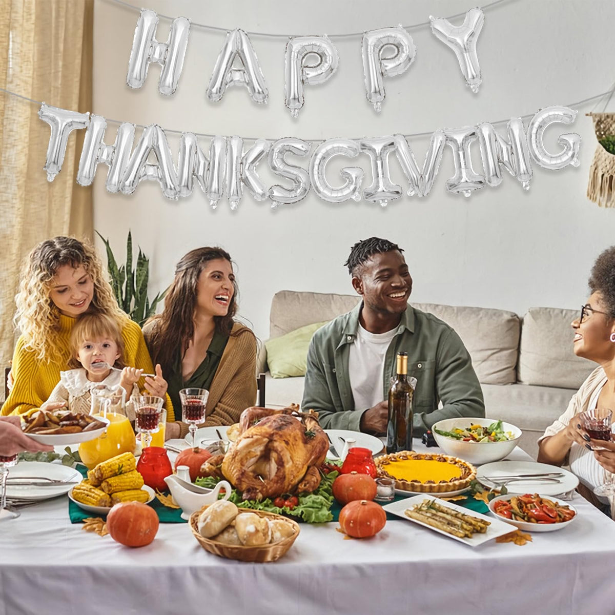 VHUWE Happy Thanksgiving Balloon Banner, 16-Inch