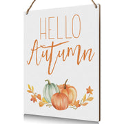 Hello Autumn Rustic Wood Wall Sign Fall Decor Seasonal Harvest Farmhouse