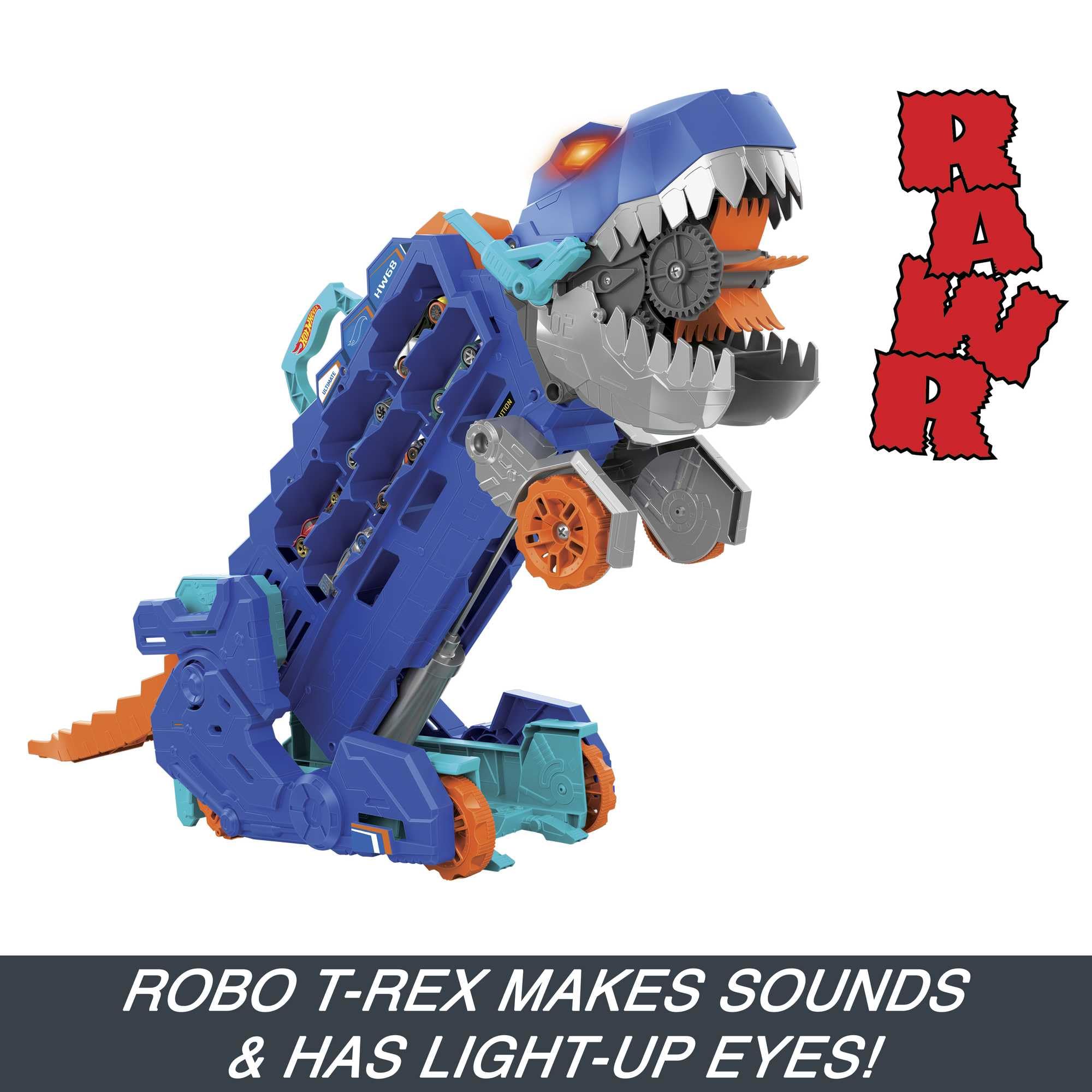 Hot Wheels City Ultimate T-Rex Transporter Race Track Set Multicolor