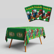 Bambluby Football Party Tablecloth 3 Pack 108x54in Comic Style Disposable
