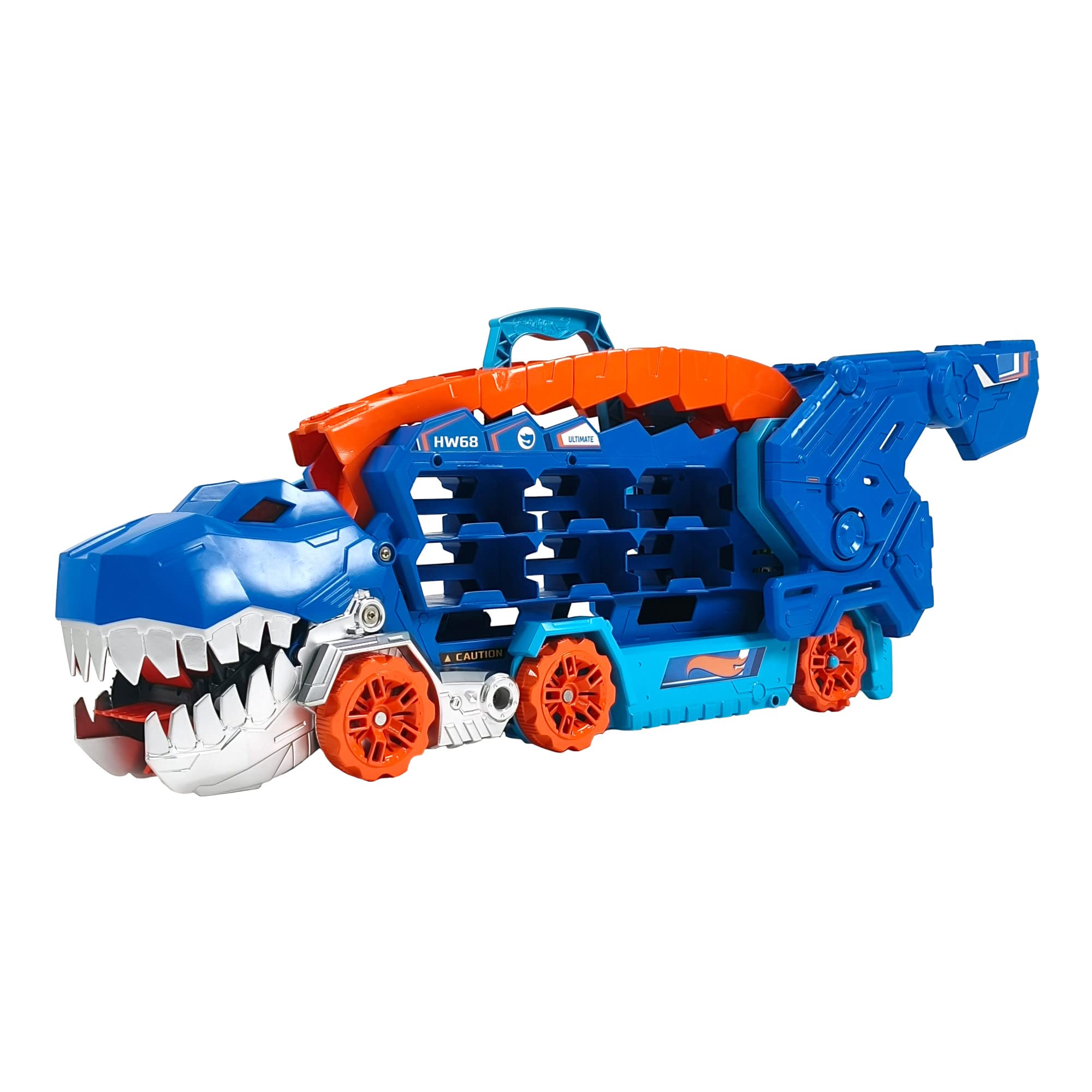 Hot Wheels City Ultimate T-Rex Transporter Race Track Set Multicolor