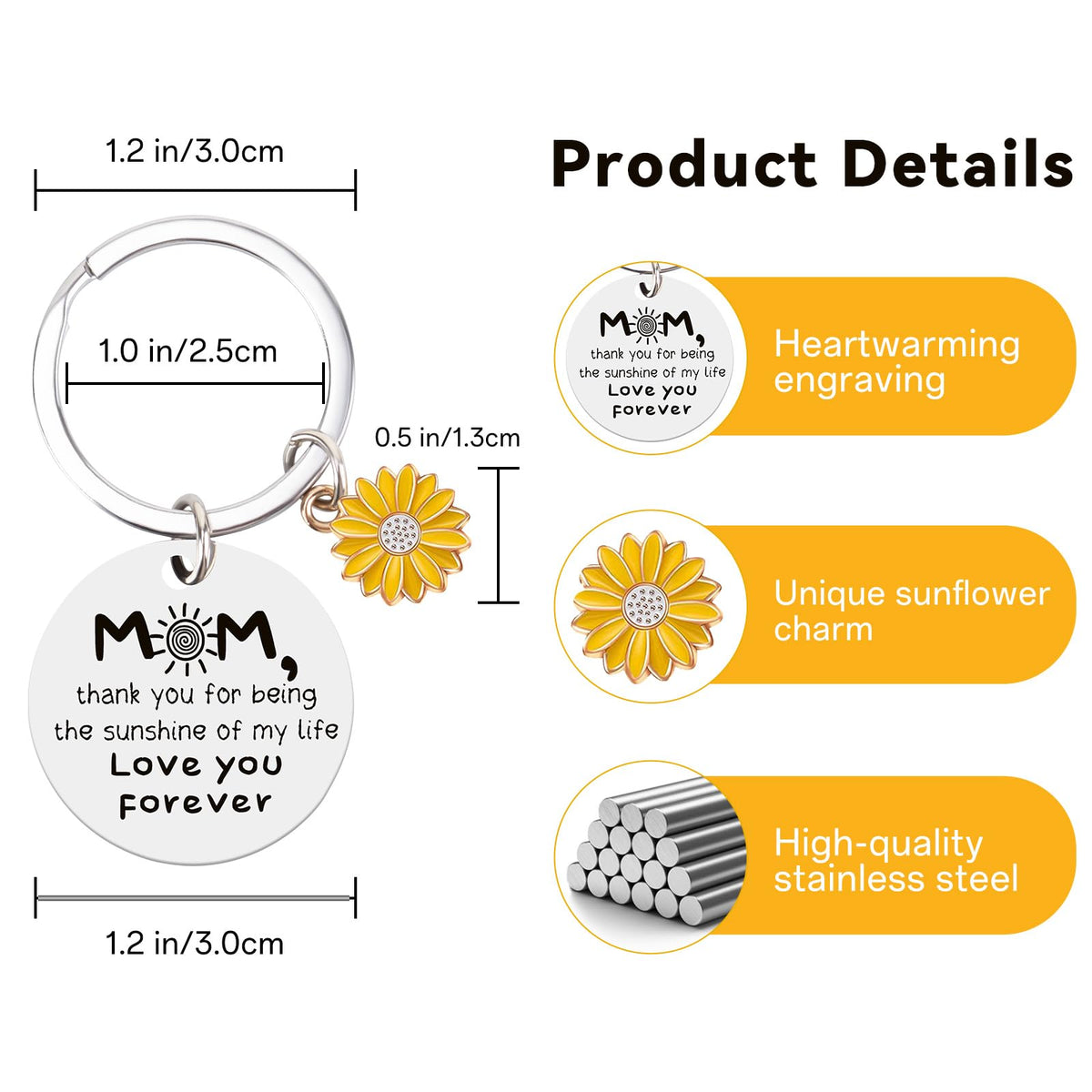 Haukea HDAD0102-A Sunflower Keychain for Mom