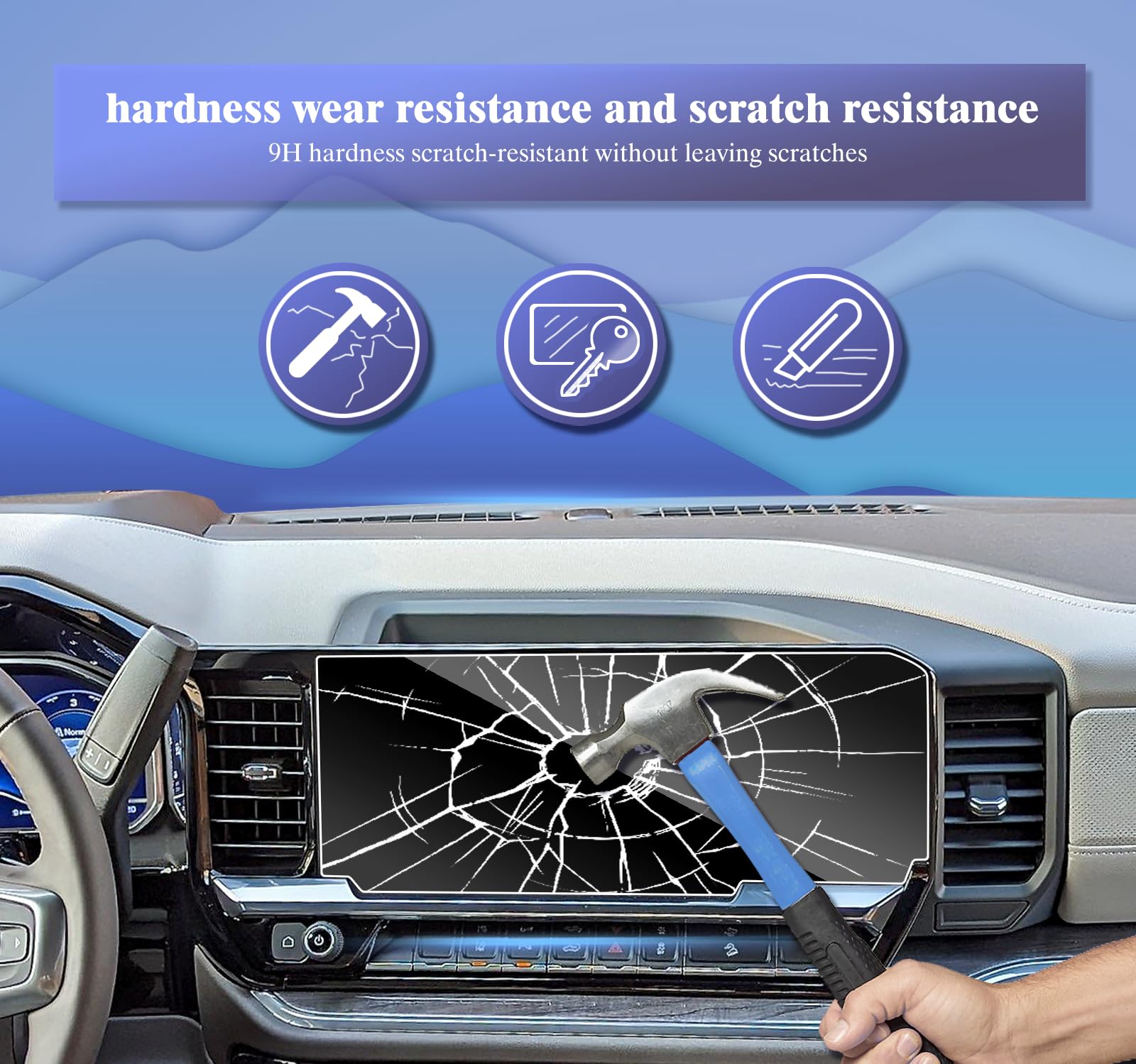 UFGDSHA Chevy Silverado 1500 GMC Sierra 1500 Dashboard Screen Protector 4pcs