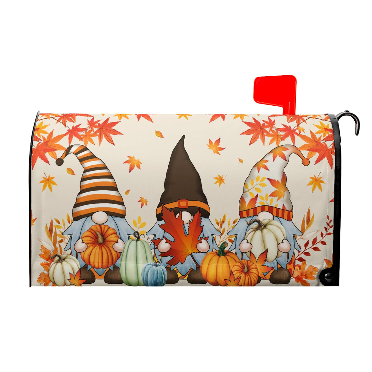 Autumn Gnome Pumpkin Mailbox Cover