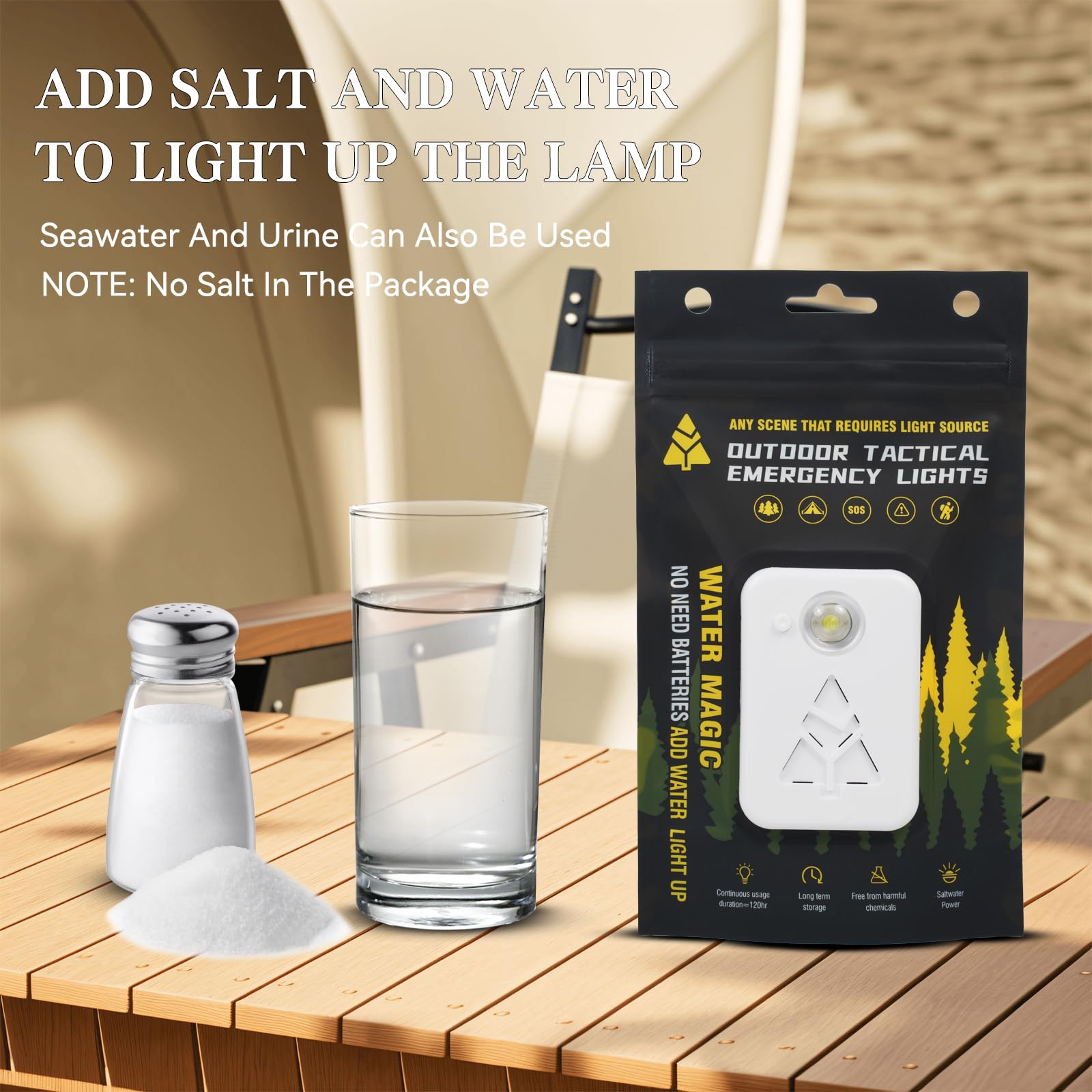 HDRAST LED Camping Lantern No Battery Emergency Outdoor Light White 120H