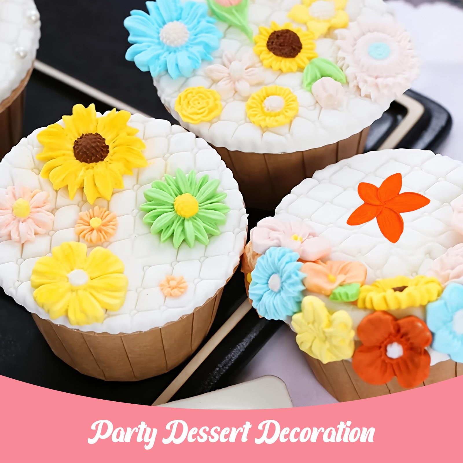 CNTVO 5Pcs Daisy Silicone Flower Molds Gray for Resin Baking DIY Multi-Color