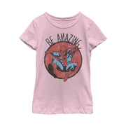 Marvel Girls Classic Be Amazing Short Sleeve Tee Light Pink Size XS
