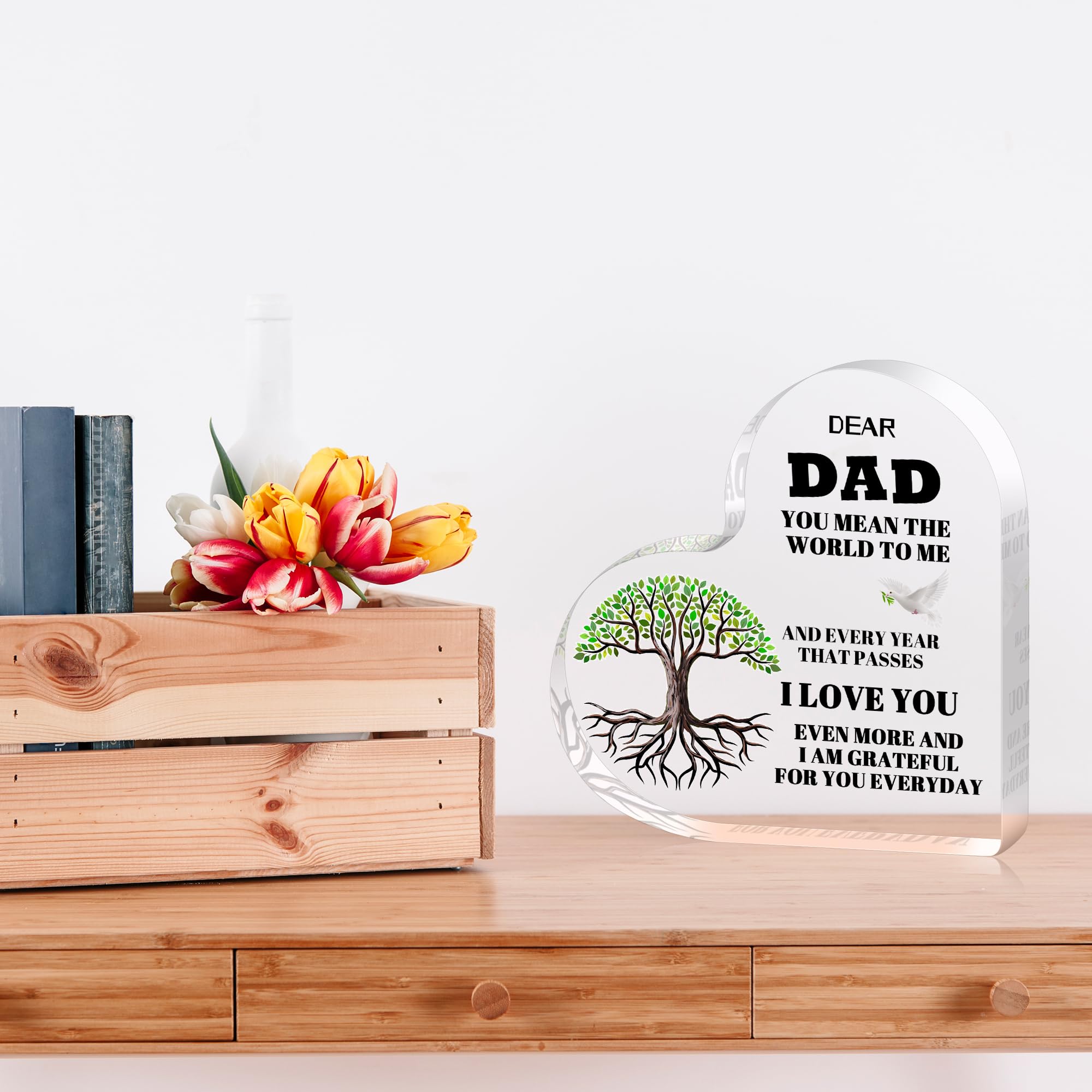 AmazerPad Gifts For Dad Acrylic Puzzle Plaque Desk Decor 5.1x5.1 In Cool Dad