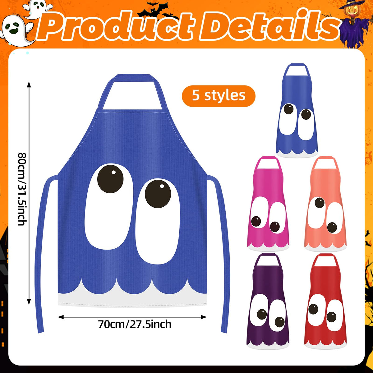 Skicuff 5 Pcs Teacher Group Costume Aprons Halloween Costume Set Classroom