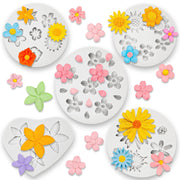CNTVO 5Pcs Daisy Silicone Flower Molds Gray for Resin Baking DIY Multi-Color