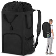 Attmu Laundry Bag Backpack Extra Large 110L Heavy Duty Black 13.8x13.8x24"