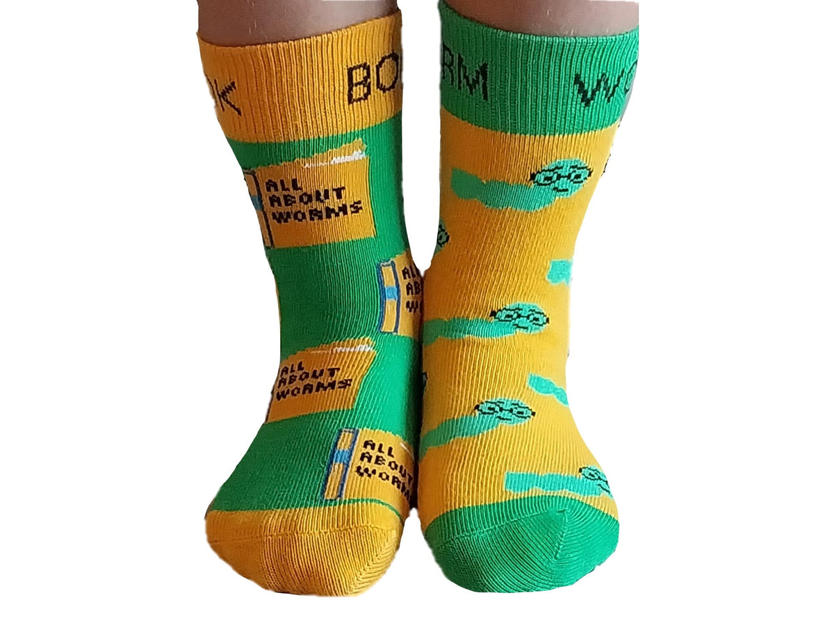 Mixin Itup Kids Crewcut Compound Words Socks - 6 Pairs - (M) Ages 6-9 Years