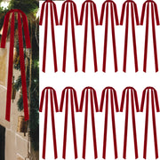 Dcocdeely 12 Pcs Velvet Christmas Bows 24x12in Wine Red Rustic Decor