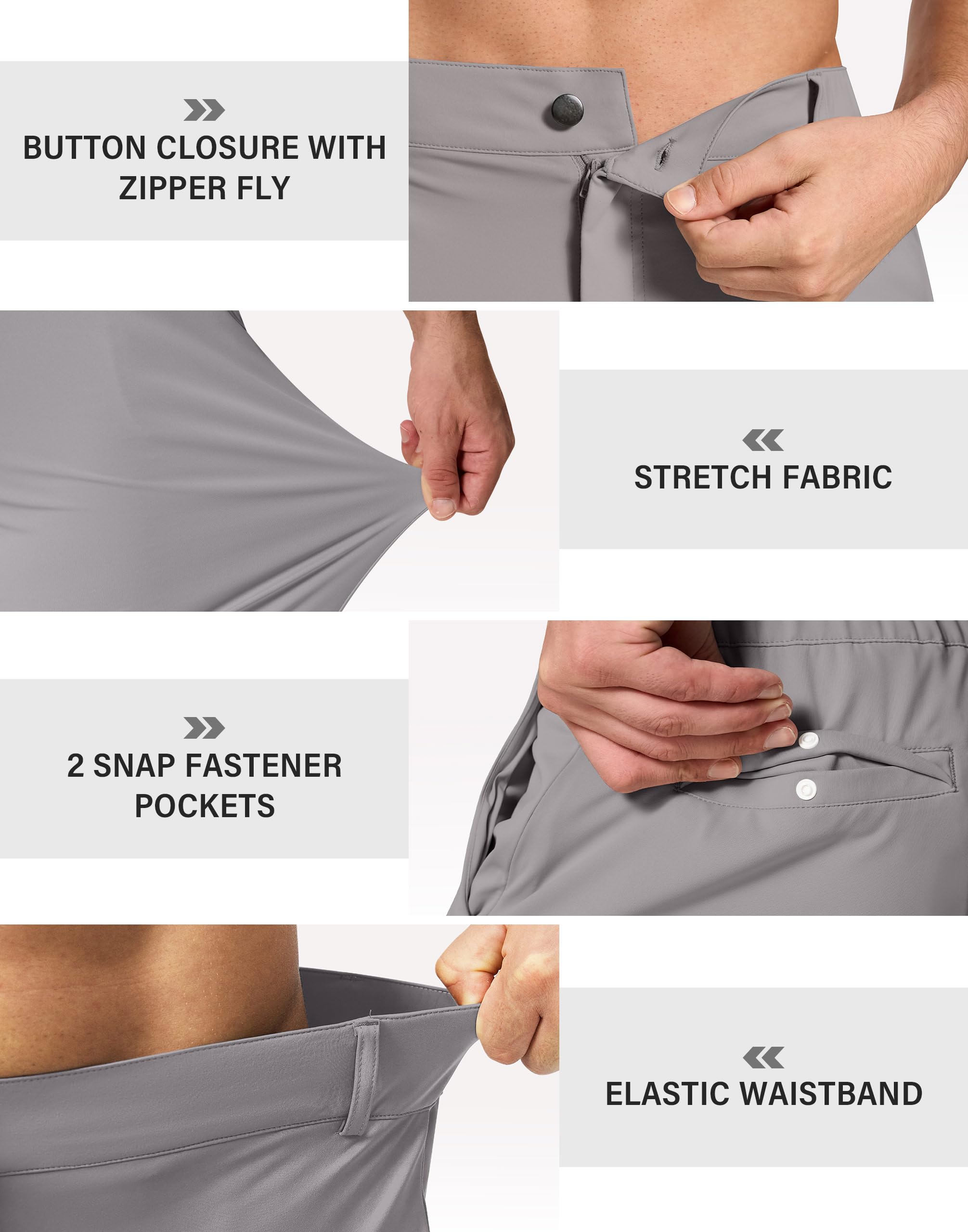 SERAMY Mens Golf Joggers Slim Fit Stretch Sweatpants Casual Pants M Sage Gray