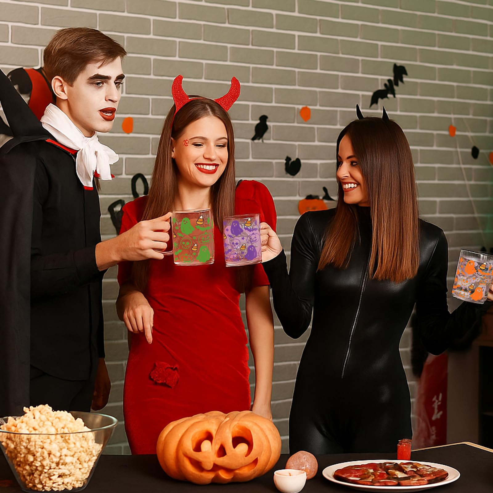 Acellegic Halloween Ghost Color Changing Coffee Mugs 16oz 6 Pcs Glass Clear