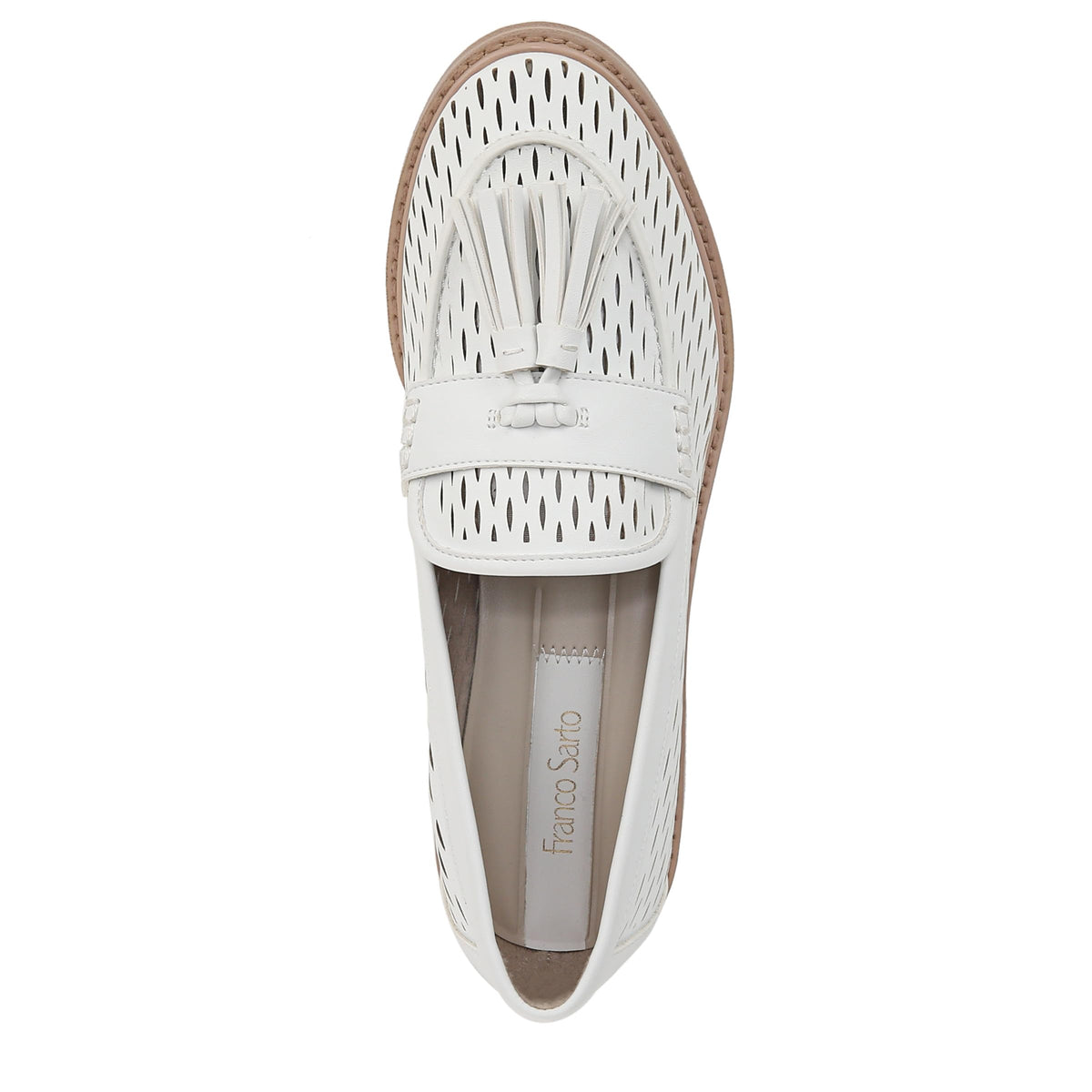 Franco Sarto Womens Carolyn Low Loafer White Cage 8.5 W