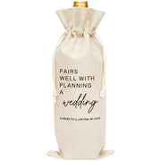 Remifala Wedding Wine Bags Wine Champagne Bag with Drawstring Wedding Planner Essentials Pairs Well Getting Married Engagement Gifts for Couple, Bride, Mr, Mrs, Bachelorette Party Favor