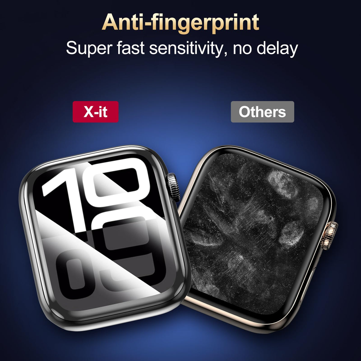 X-it for Apple Watch Series 7/8/9 45MM Screen Protector [Automatic Align Tech] Self-Healing,Flexible HD Transparent,Anti-Scratch,Bubble Free,Waterproof,Touch Sensitive [Non-Glass] 2 Packs