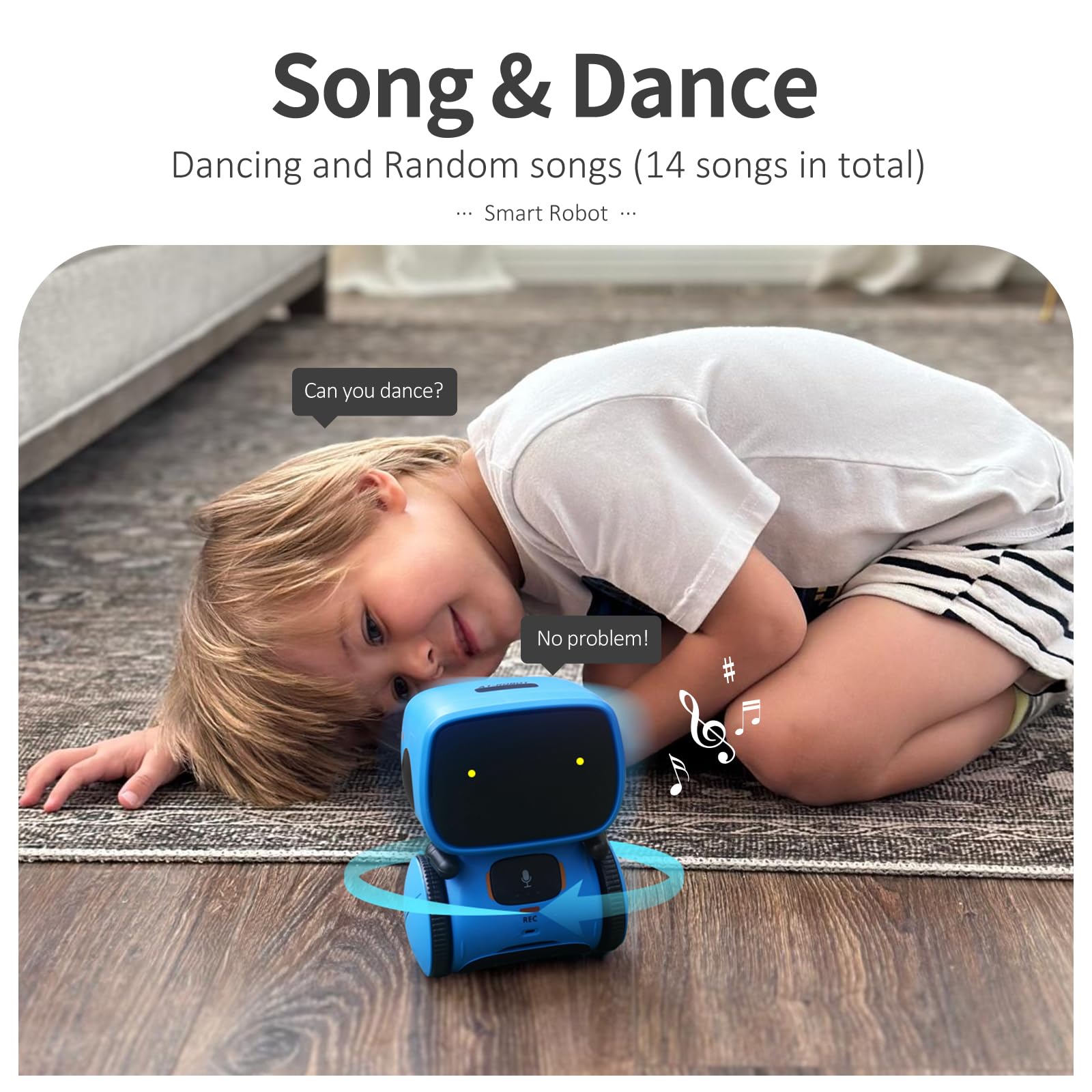 GILOBABY Interactive Talking Robot Toy for Boys with Voice & Touch Sensor Blue