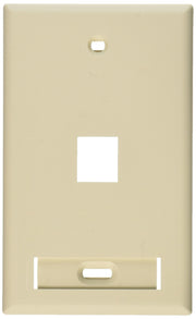 Leviton QuickPort Wallplate with ID Window Single Gang 1-Port Light Almond